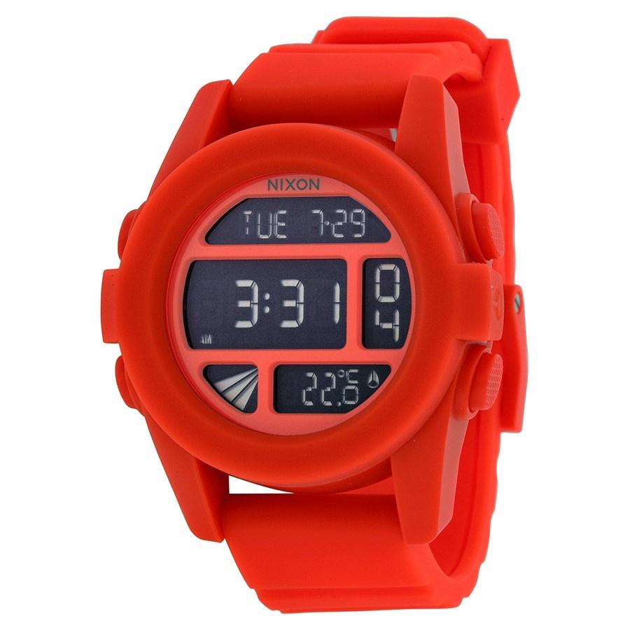 Nixon Men&#39;s A197-1156 The Unit Orange Rubber Watch