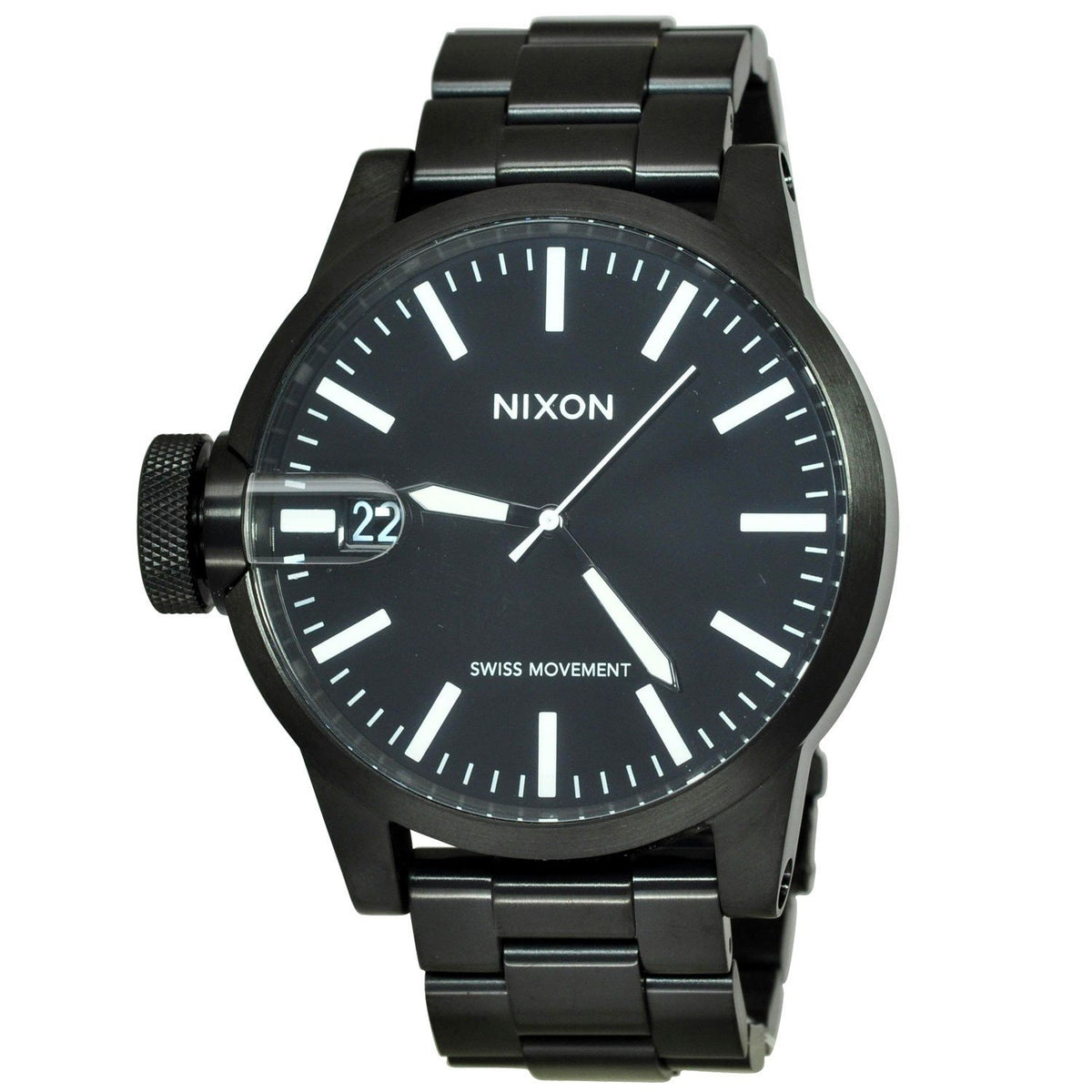 Nixon Men&#39;s A198-001 Chronicle Black Stainless Steel Watch