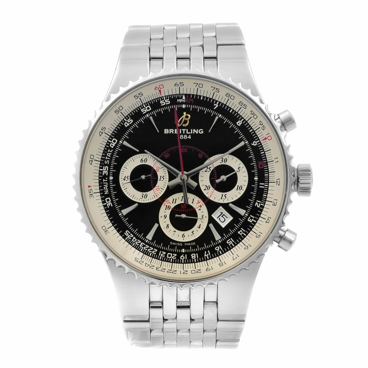 Breitling Men&#39;s A2335121-BA93-445A Montbrillant 47 Chronograph Stainless Steel Watch