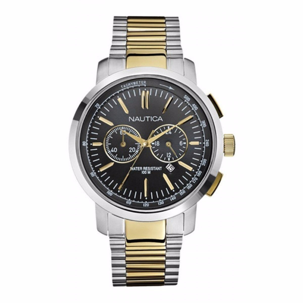 Nautica Men&#39;s A23601G Nautica Chronograph Two-Tone Stainless Steel Watch