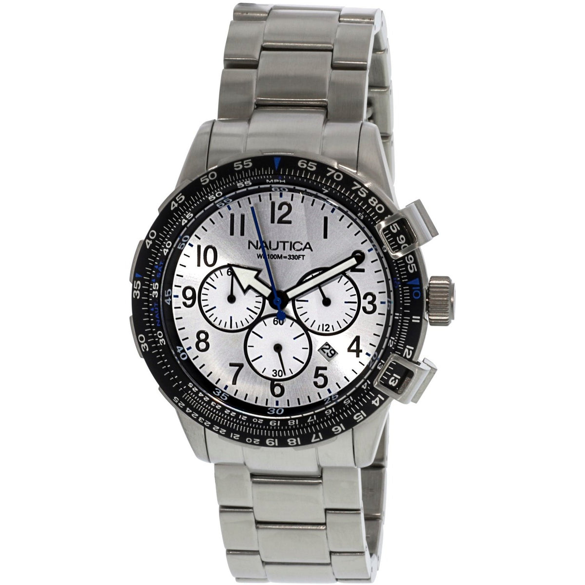 Nautica Men&#39;s A24006G BFC 44 Chronograph Stainless Steel Watch