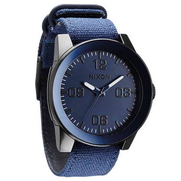 Nixon Men&#39;s A243-1330 Corporal Blue Nylon and Leather Watch