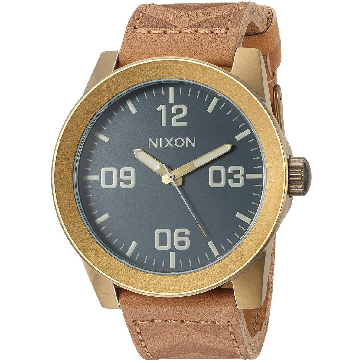 Nixon Men's A243-2731 Corporal Navy Brown Leather Watch