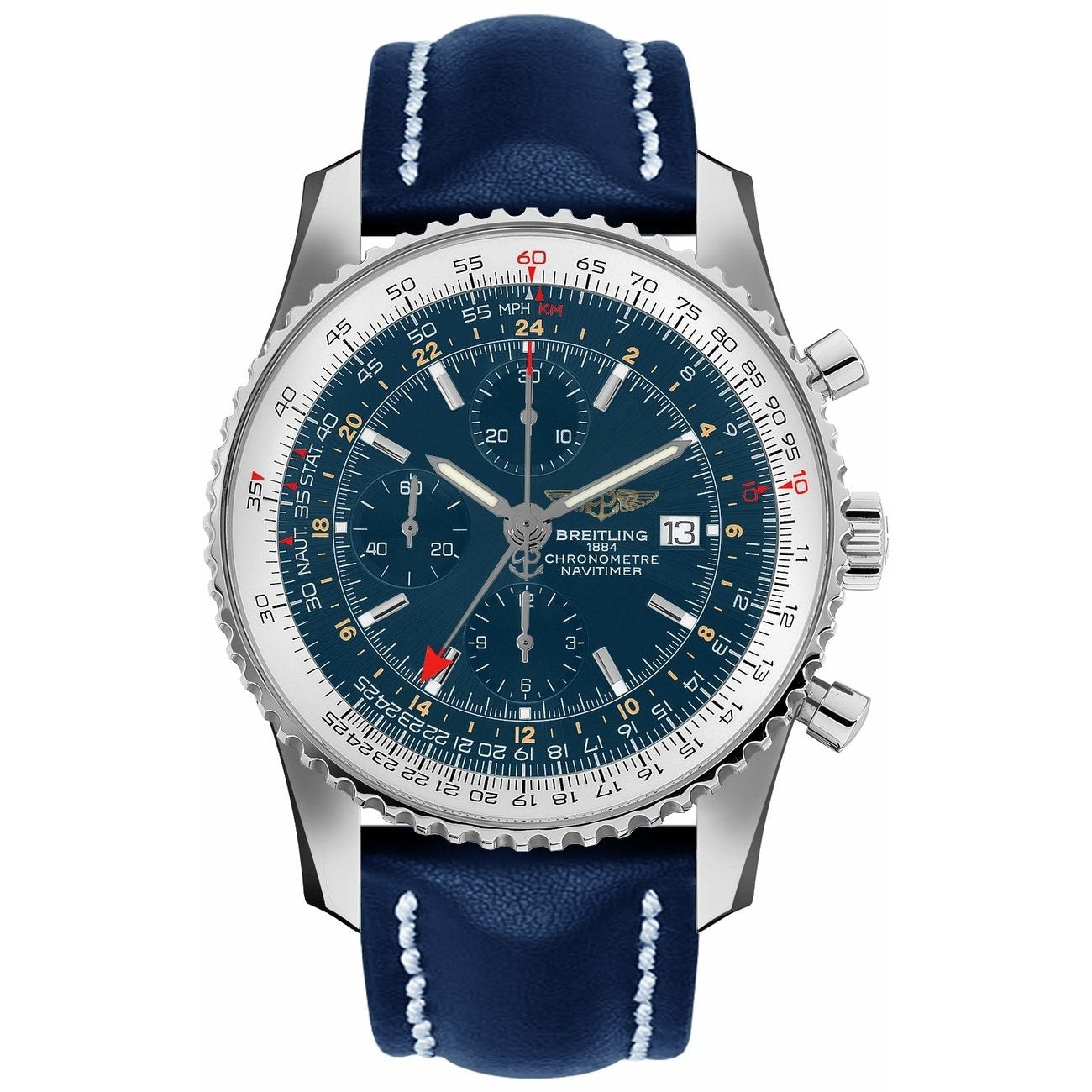 Breitling Men s A2432212 C651 102X Navitimer World Chronograph Blue Le Bezali