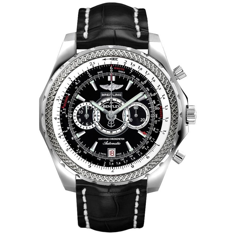 Breitling Men's A26364A6-BB64-760P Bentley Supersports Chronograph Black Leather Watch