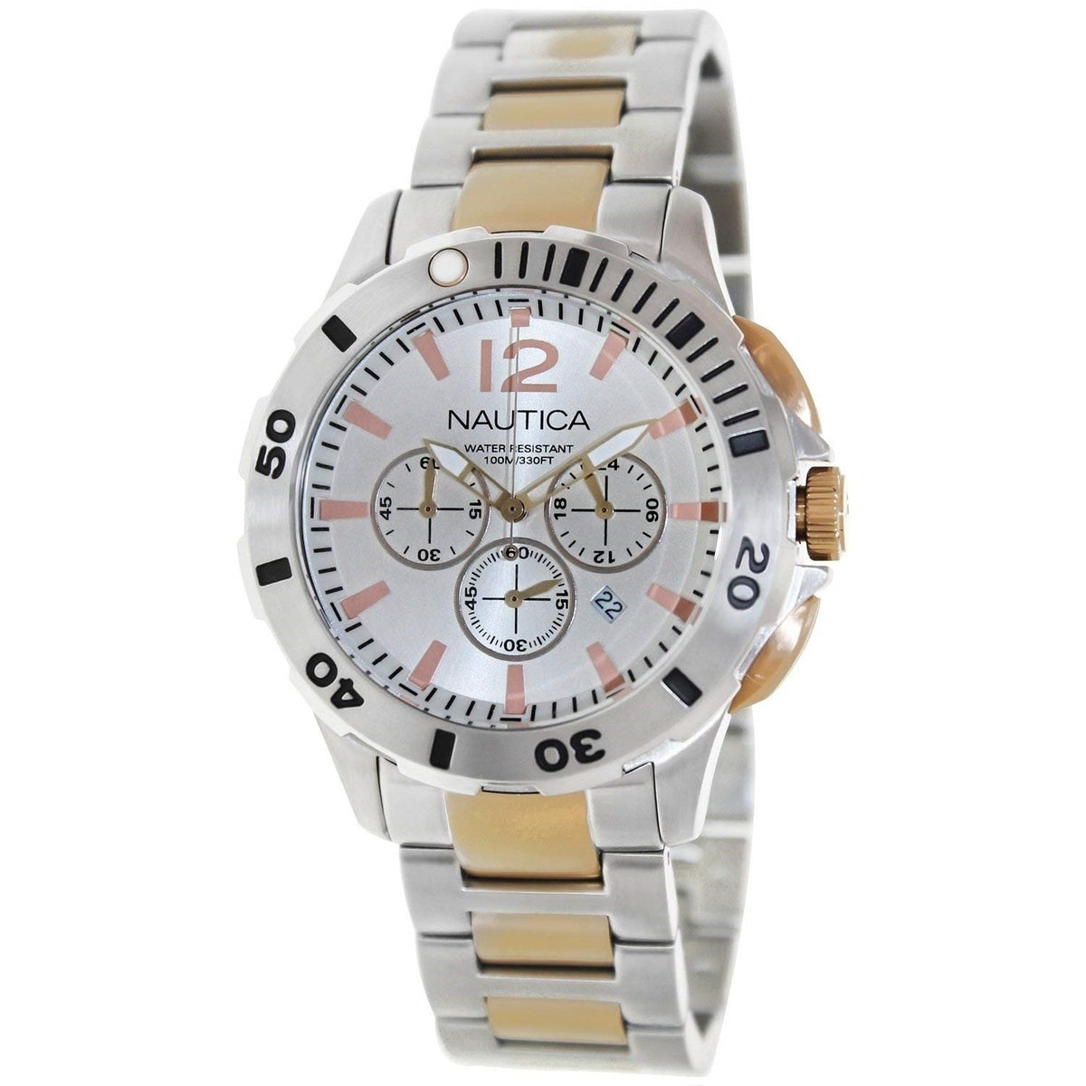 Nautica Men&#39;s A27525G Nautica Chronograph Two-Tone Stainless Steel Watch