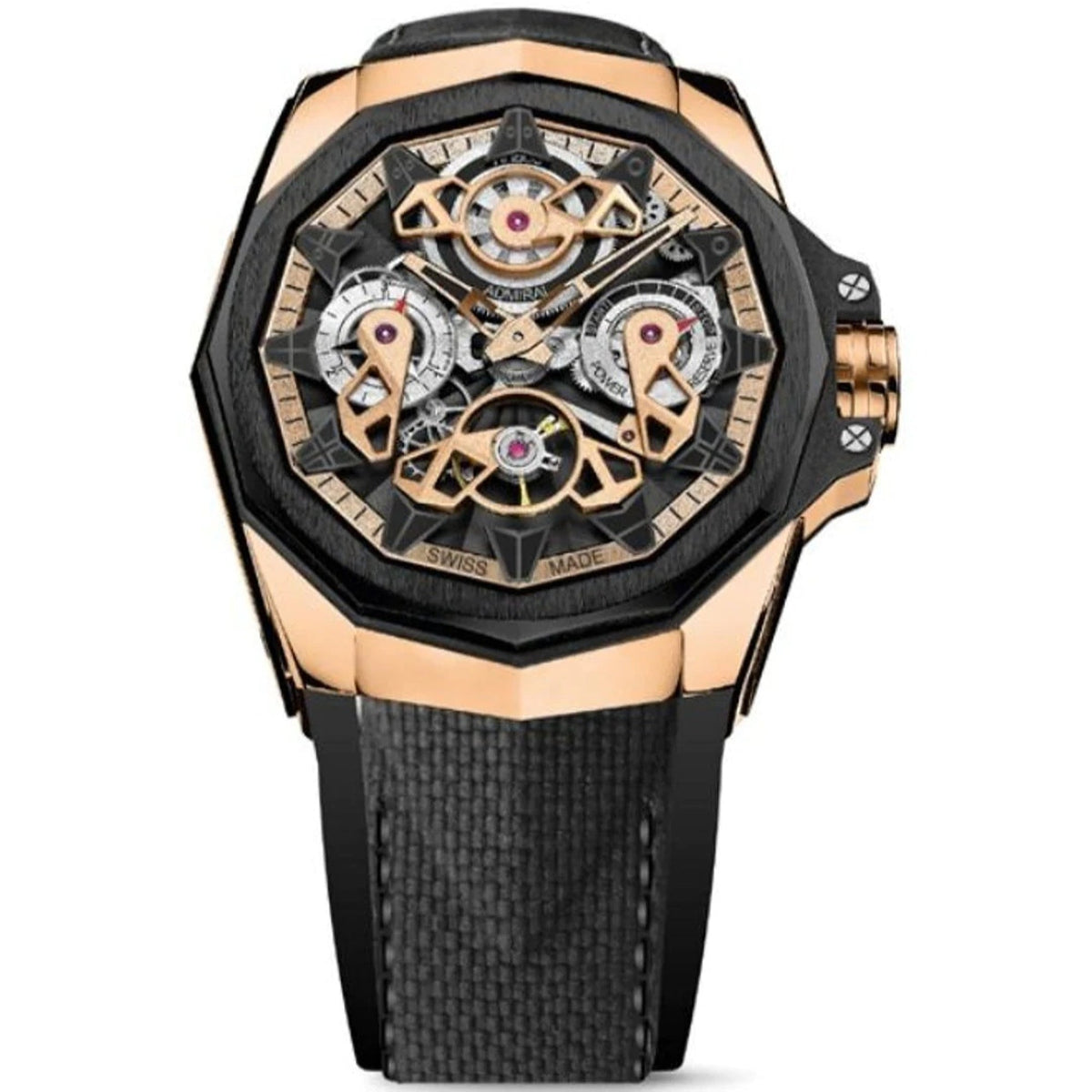 Corum Men's A297-03898---297.100.86-F249-AD10 Admiral AC-One 45 Openworked Black Rubber Watch
