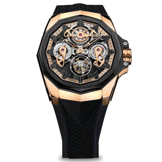 Corum Men's A298-03901---298.100.86-F249-AD10 Admiral AC-One 45 Openworked Tourbillon Black Rubber Watch