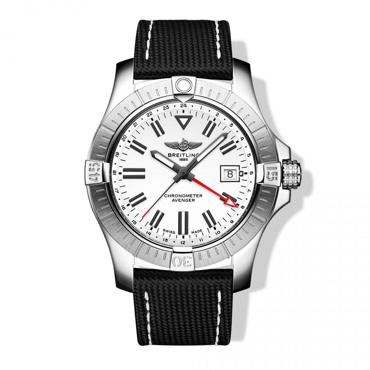 Breitling Men's A32397101A1X2 Avenger GMT Black Leather Watch
