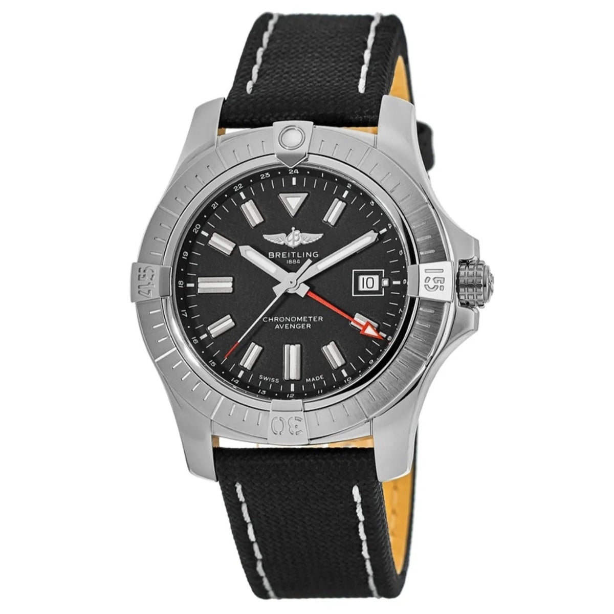 Breitling Men's A32397101B1X1 Avenger GMT Anthracite Leather Watch