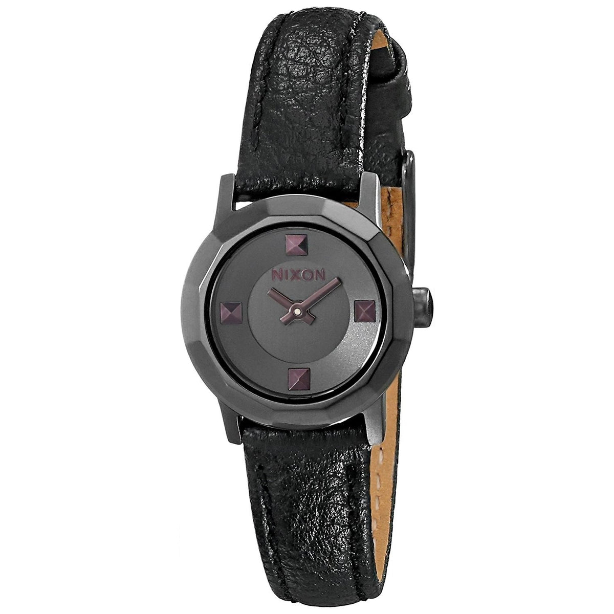 Nixon Women&#39;s A338-1531 Mini B Black Leather Watch