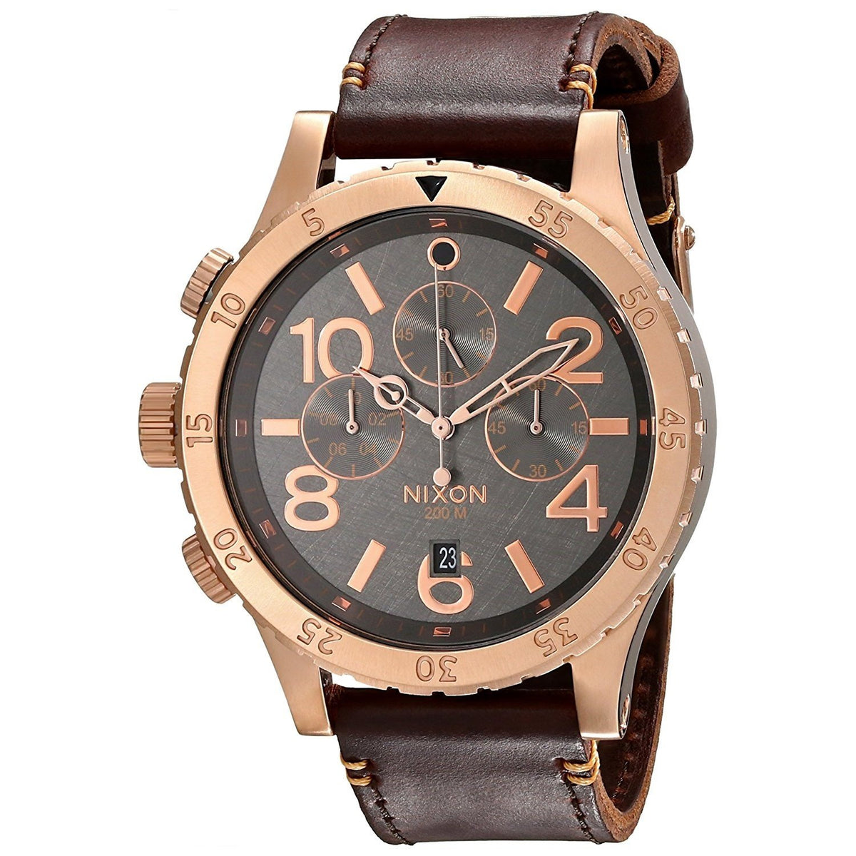 Nixon Men&#39;s A363-2001 48-20 Chronograph Brown Leather Watch