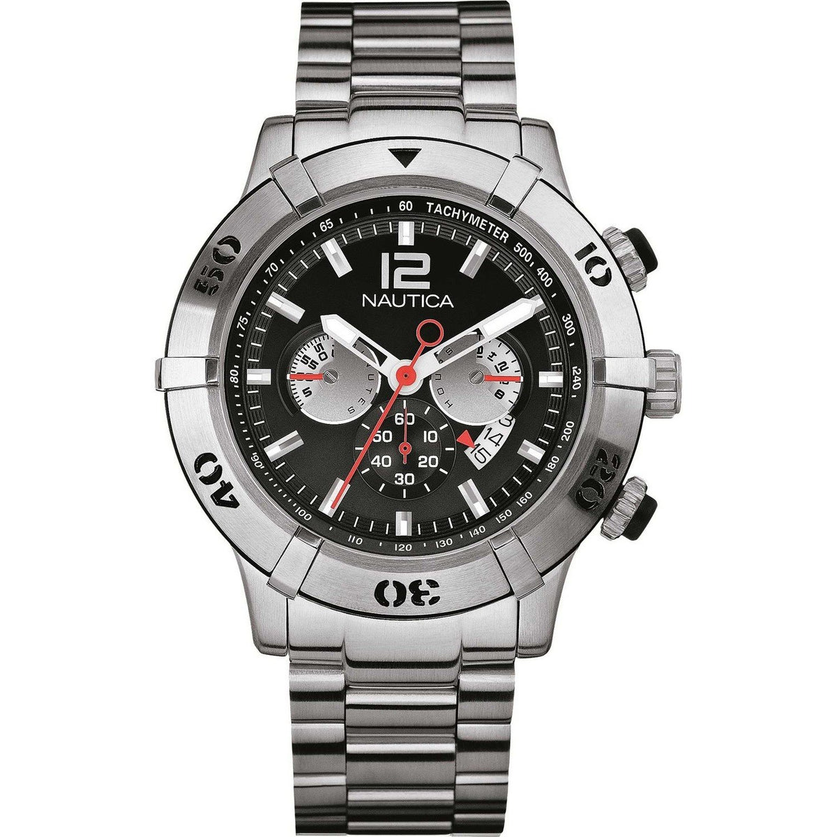 Nautica Men&#39;s A36508G NCS Chronograph Stainless Steel Watch