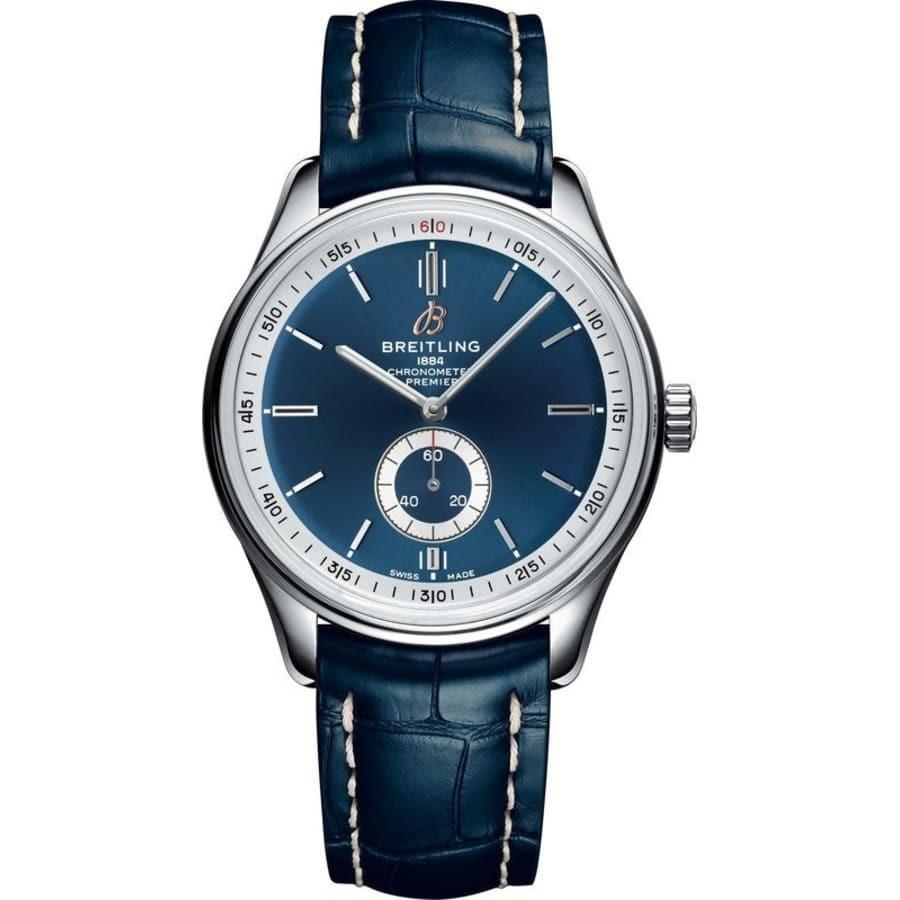 Breitling Men's A3734035-CA21-1022P Premier  Blue Leather Watch