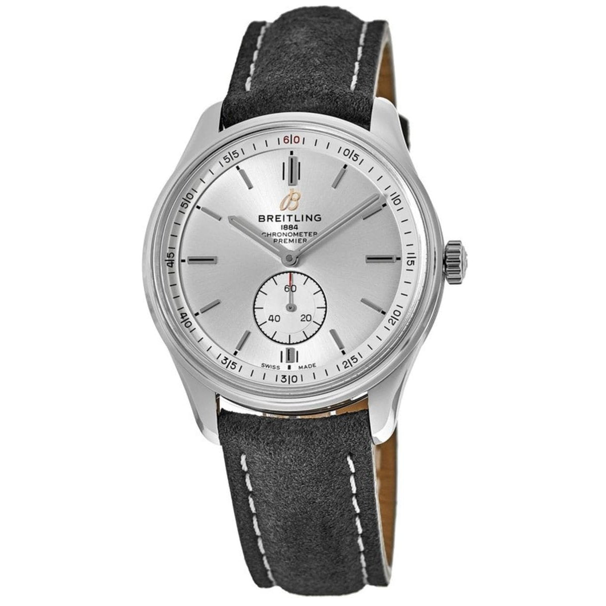 Breitling Men's A3734035-G845-506X Premier  Grey Leather Watch