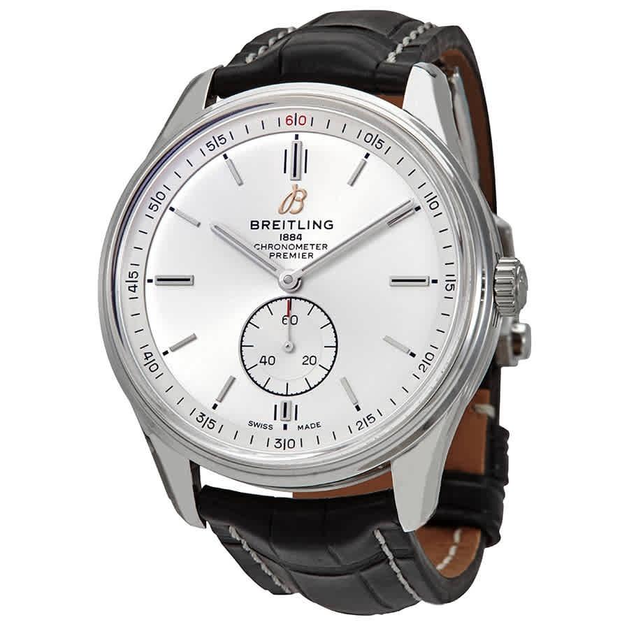 Breitling Men's A37340351G1P1 Premier Black Leather Watch