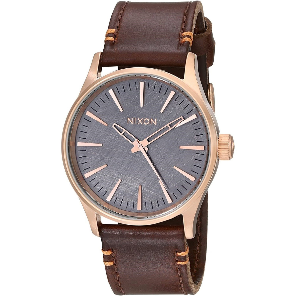 Nixon Men's A377-2001 Sentry Brown Leather Watch