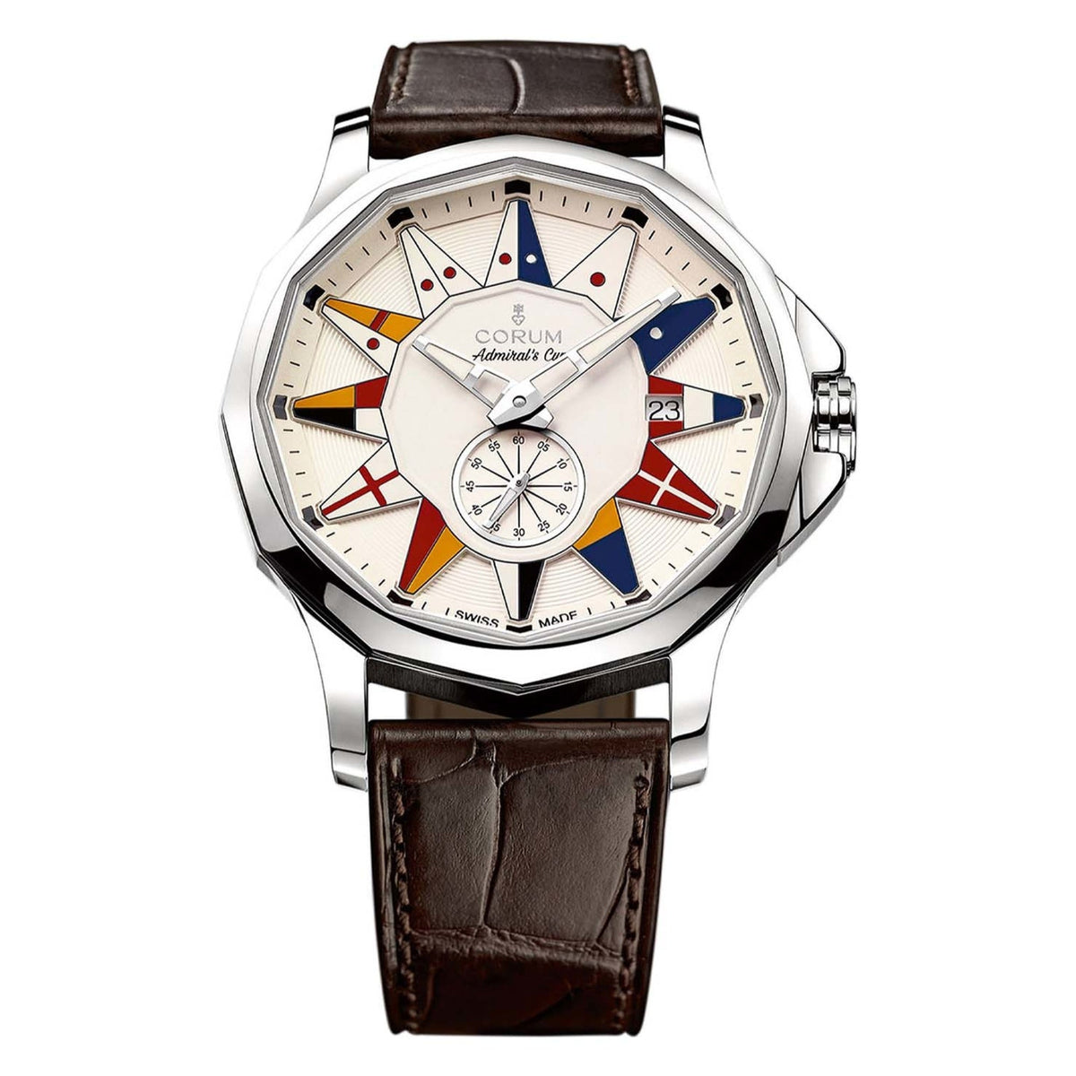 Corum Men's A395-02983---395.101.20-0F02-AA12 Admiral's Cup Legend 42 Brown Leather Watch