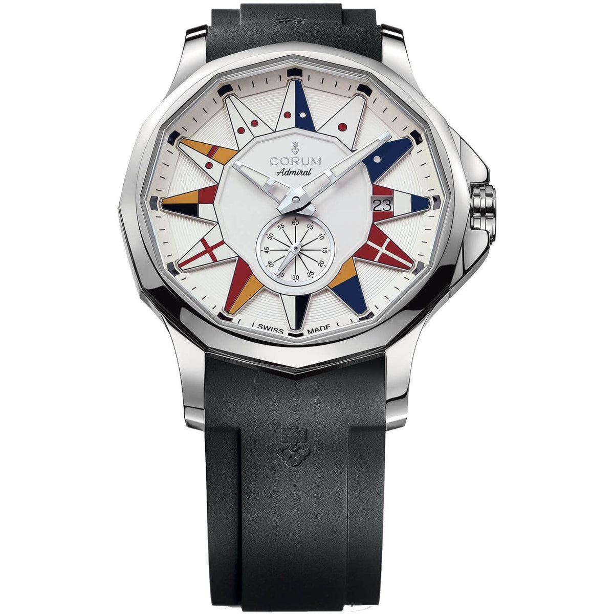Corum Men's A395-03155---395.101.20-F371-AA12 Admiral's Cup Legend 42 Black Rubber Watch