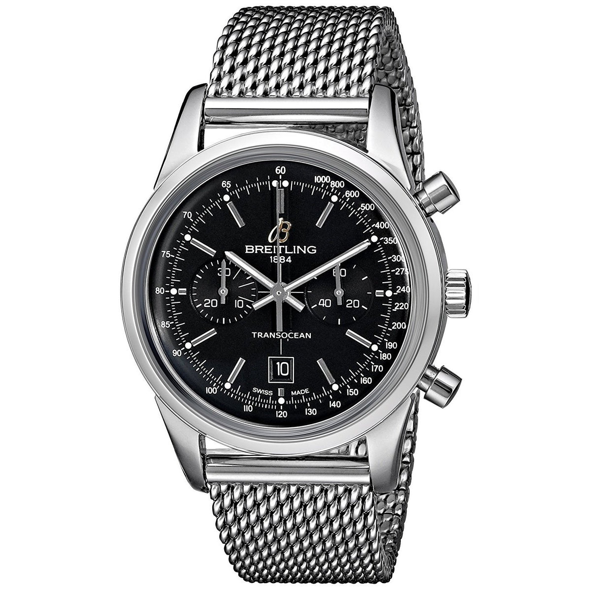 Breitling Men&#39;s A4131012-BC06 Transocean 38 Automatic Chronograph Stainless Steel Watch
