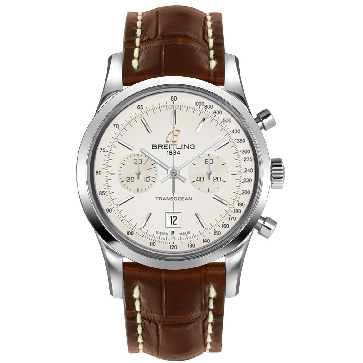 Breitling Men&#39;s A4131012-G757-725P Transocean Chronograph Brown Leather Watch
