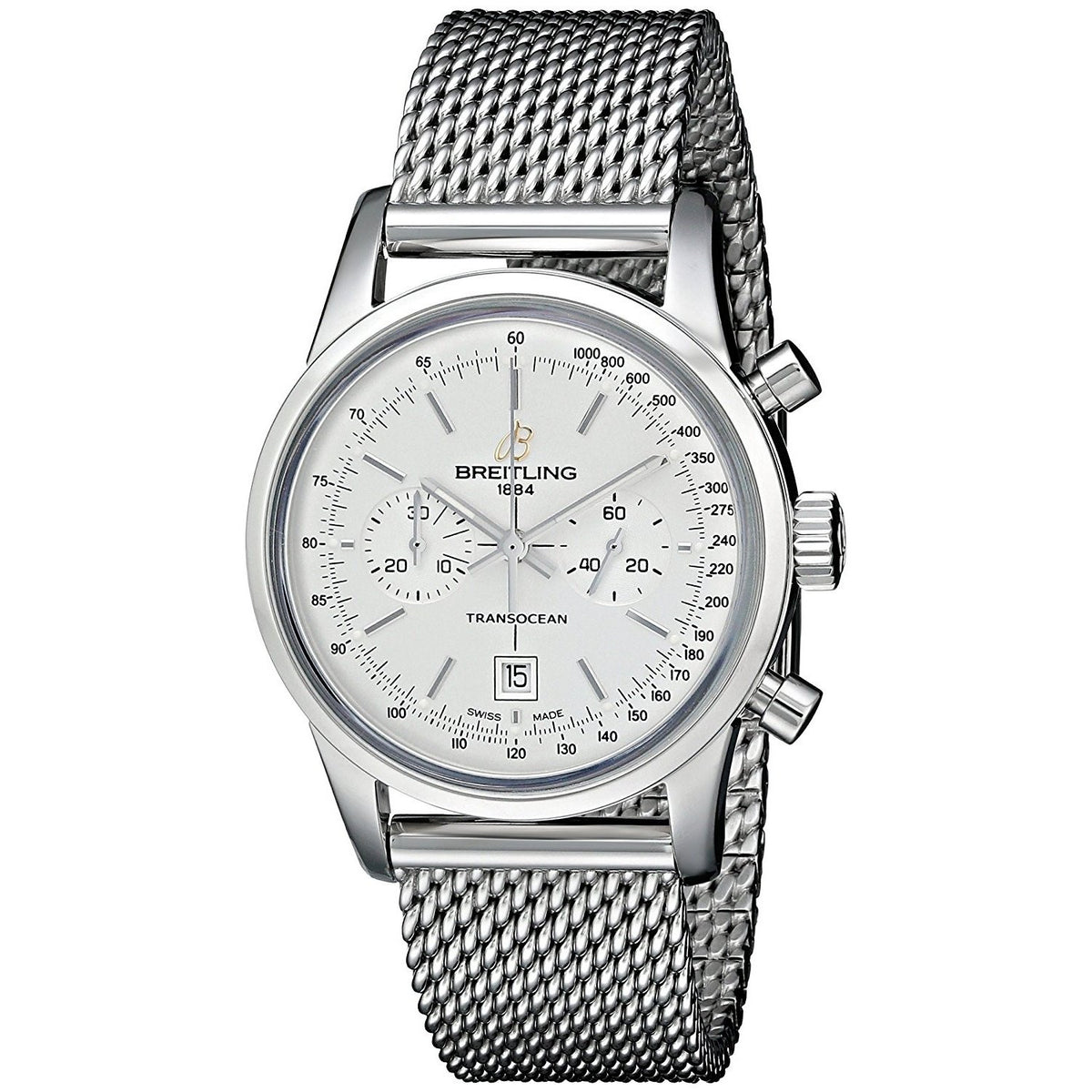 Breitling Men&#39;s A4131012-G757SS Transocean 38 Automatic Chronograph Stainless Steel Watch