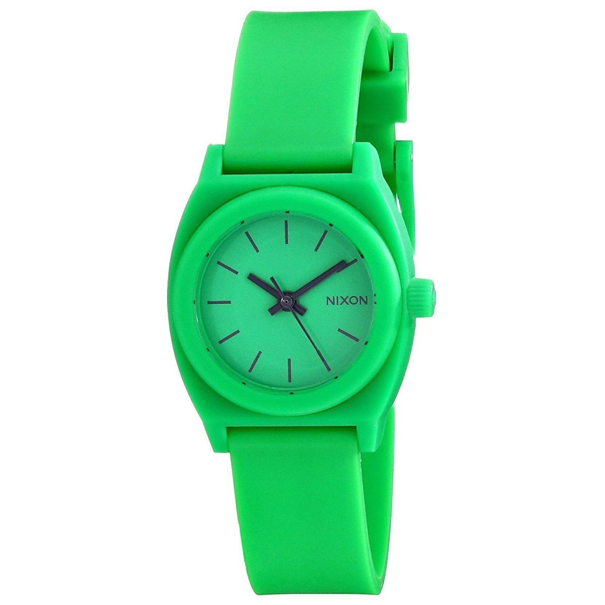 Nixon Women&#39;s A425-330 Small Time Teller Green Polyurethane Watch