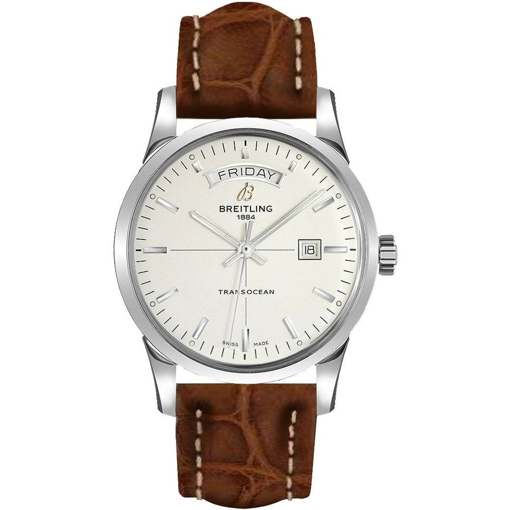 Breitling Men&#39;s A4531012-G751-500P Transocean Day &amp; Date Brown Leather Watch