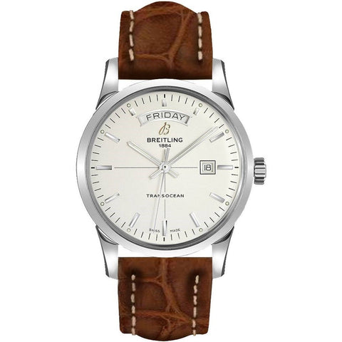 Breitling Men's A4531012-G751-500P Transocean Day & Date Brown Leather Watch
