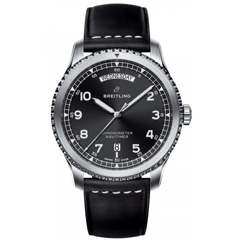 Breitling Men's A4533010-BG86-493X Navitimer 8 Black Leather Watch