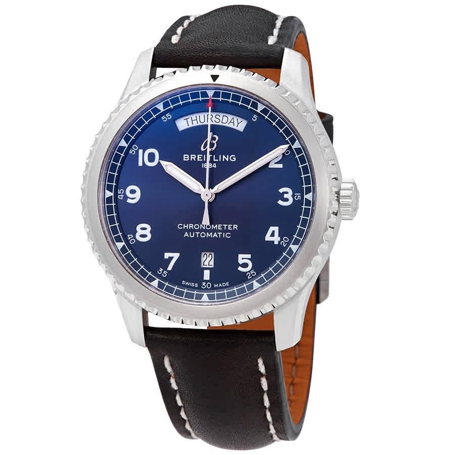 Breitling Men's A45330101C1X1 Navitimer 8 Black Leather Watch