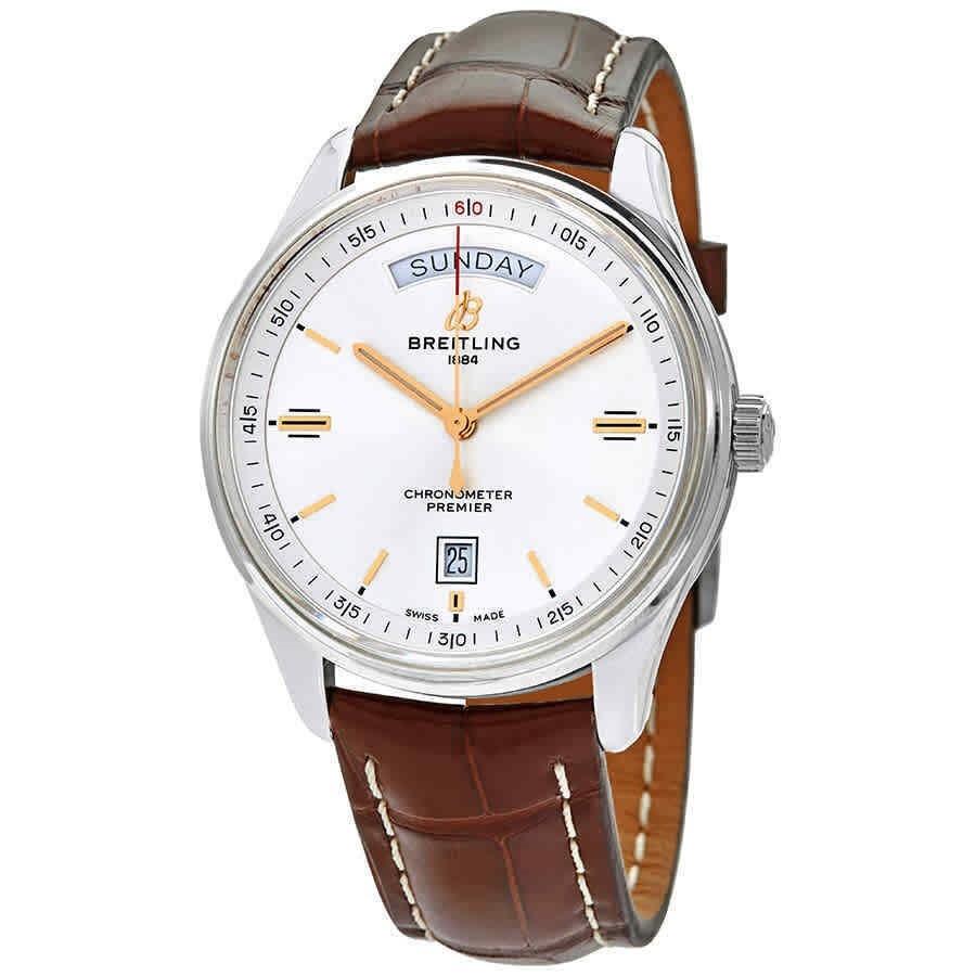 Breitling Men&#39;s A45340211G1P2 Premier Brown Leather Watch
