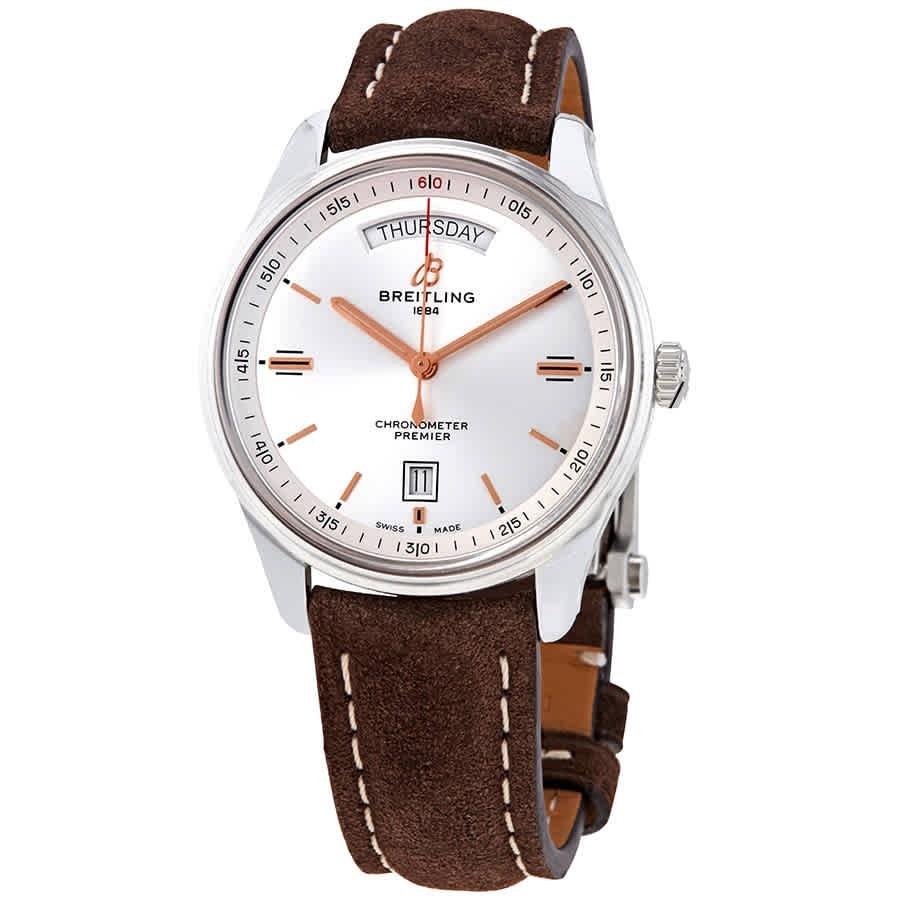 Breitling Men's A45340211G1X1 Premier Brown Leather Watch