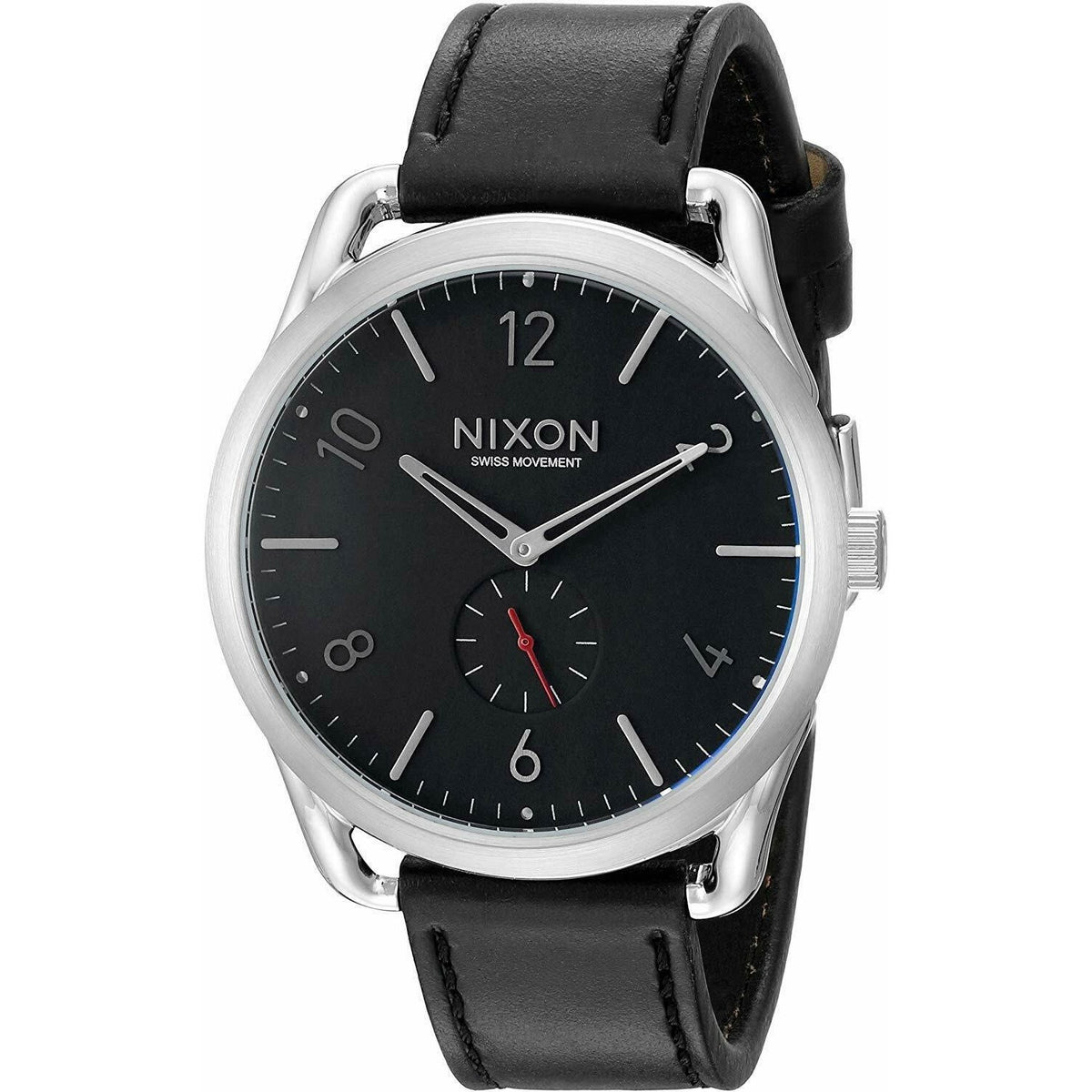 Nixon Men&#39;s A465-008 C45 Leather Black Leather Watch
