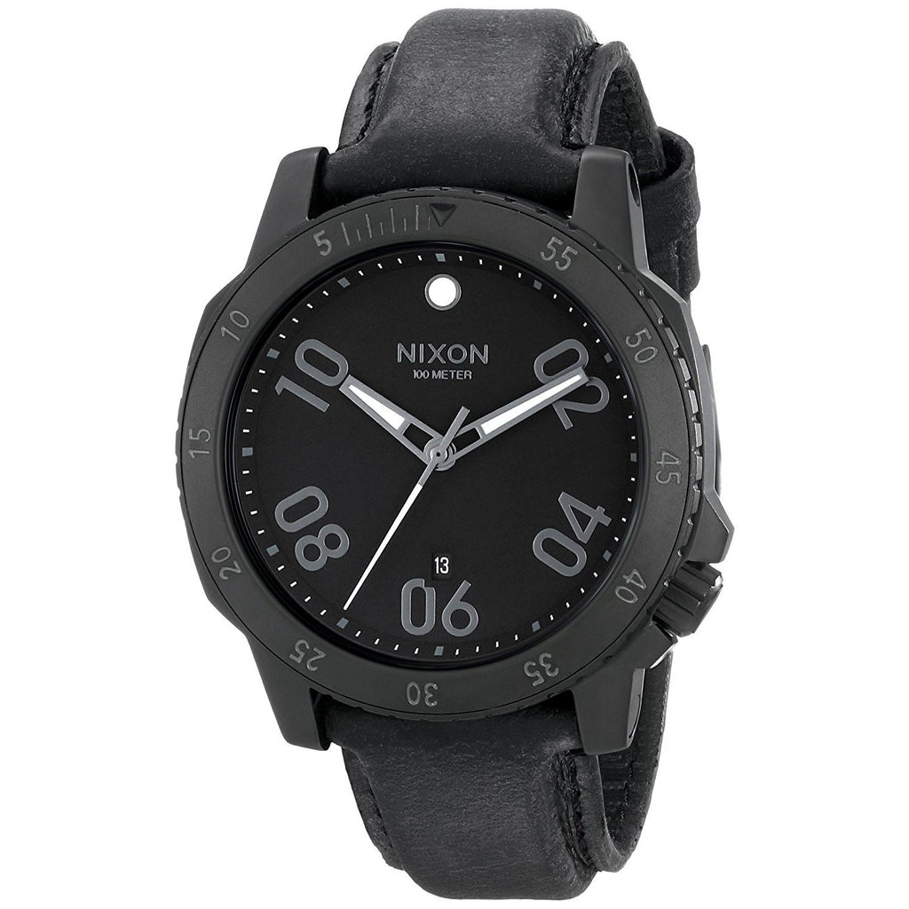 Nixon Men's A508-001 Ranger Black Leather Watch Bezali