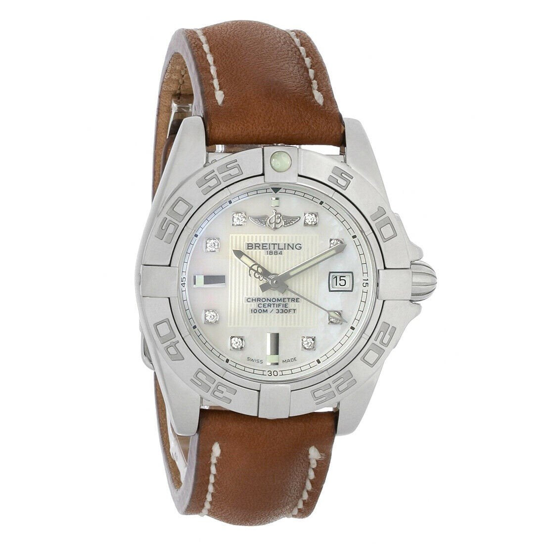 Breitling Women&#39;s A71356L2-A708-407X Galactic 32 Brown Leather Watch