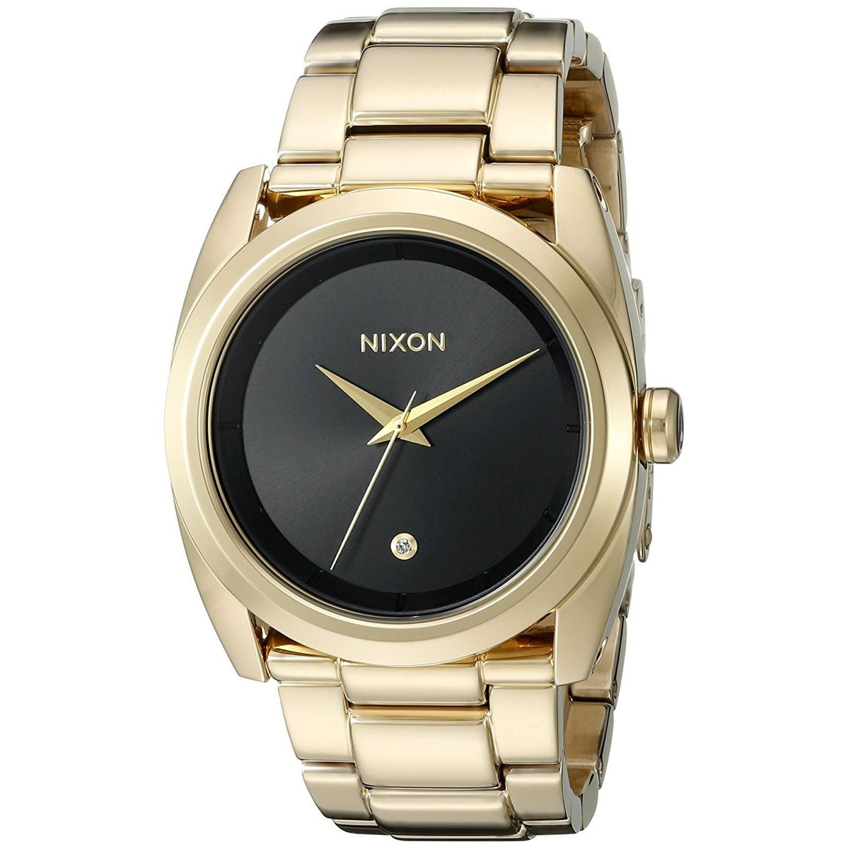 Nixon Women&#39;s A935-510 Queenpin Diamond Gold-Tone Stainless Steel Watch