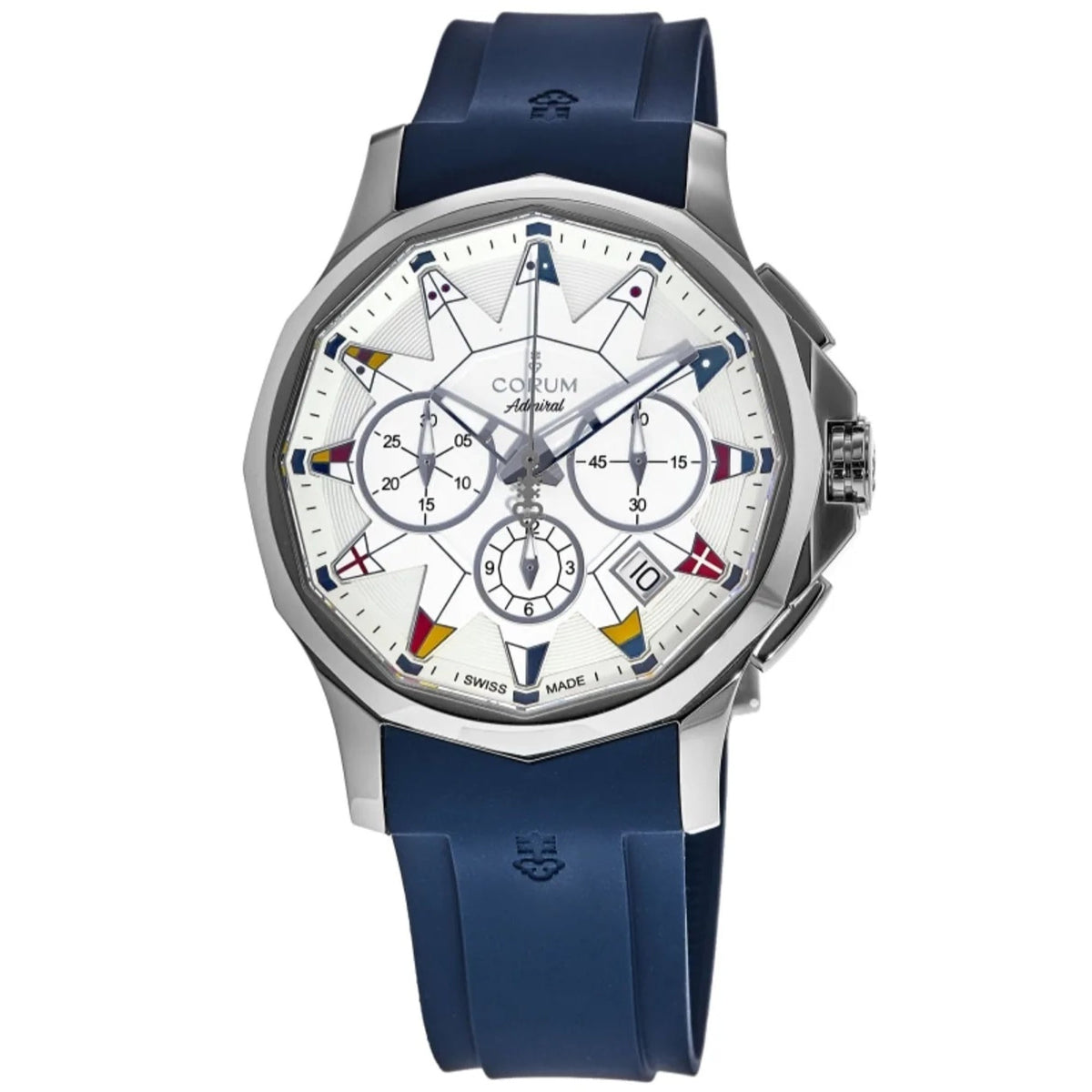 Corum Men's A984-03178---984.101.20-F373-AA12 Admiral Chronograph Blue Rubber Watch