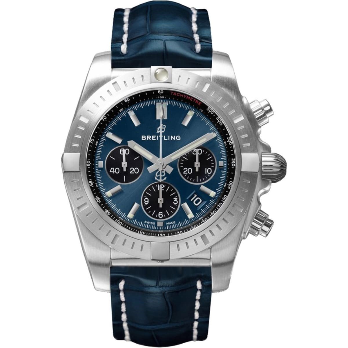 Breitling Men's AB011510-CA01-731P Chronomat 44 Chronograph Blue Leather Watch