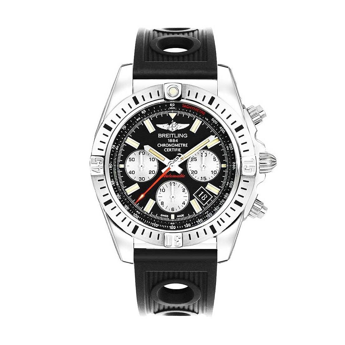 Breitling Men&#39;s AB01154G-BD13-152S Chronomat 44 Chronograph Black Rubber Watch