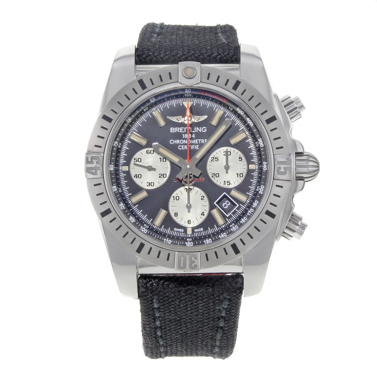 Breitling Men&#39;s AB01154G-BD13-1FD Chronomat 44 Chronograph Black Fabric Watch