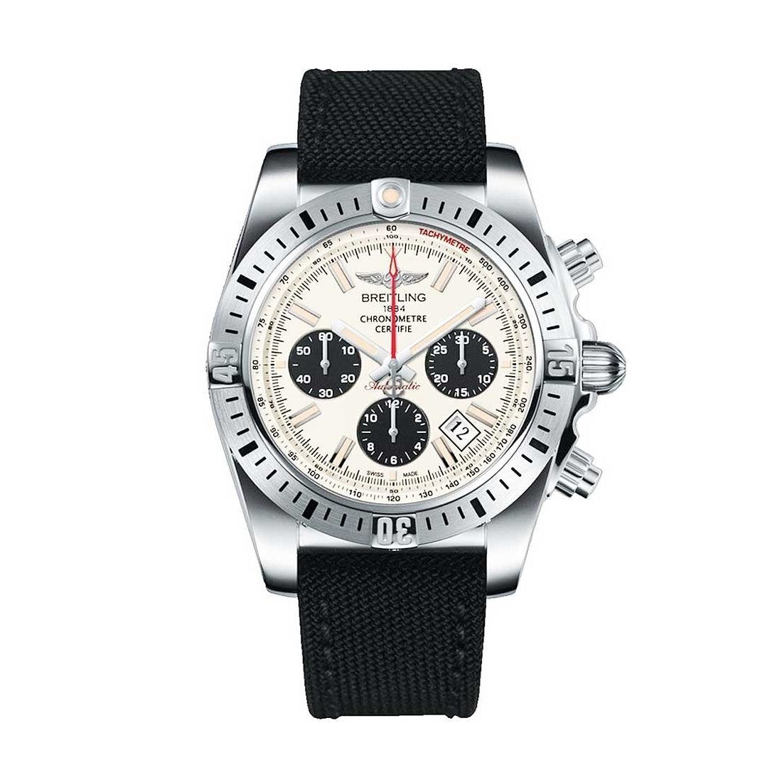Breitling Men&#39;s AB01154G-G786-101W Chronomat 44 Chronograph Black Fabric Watch