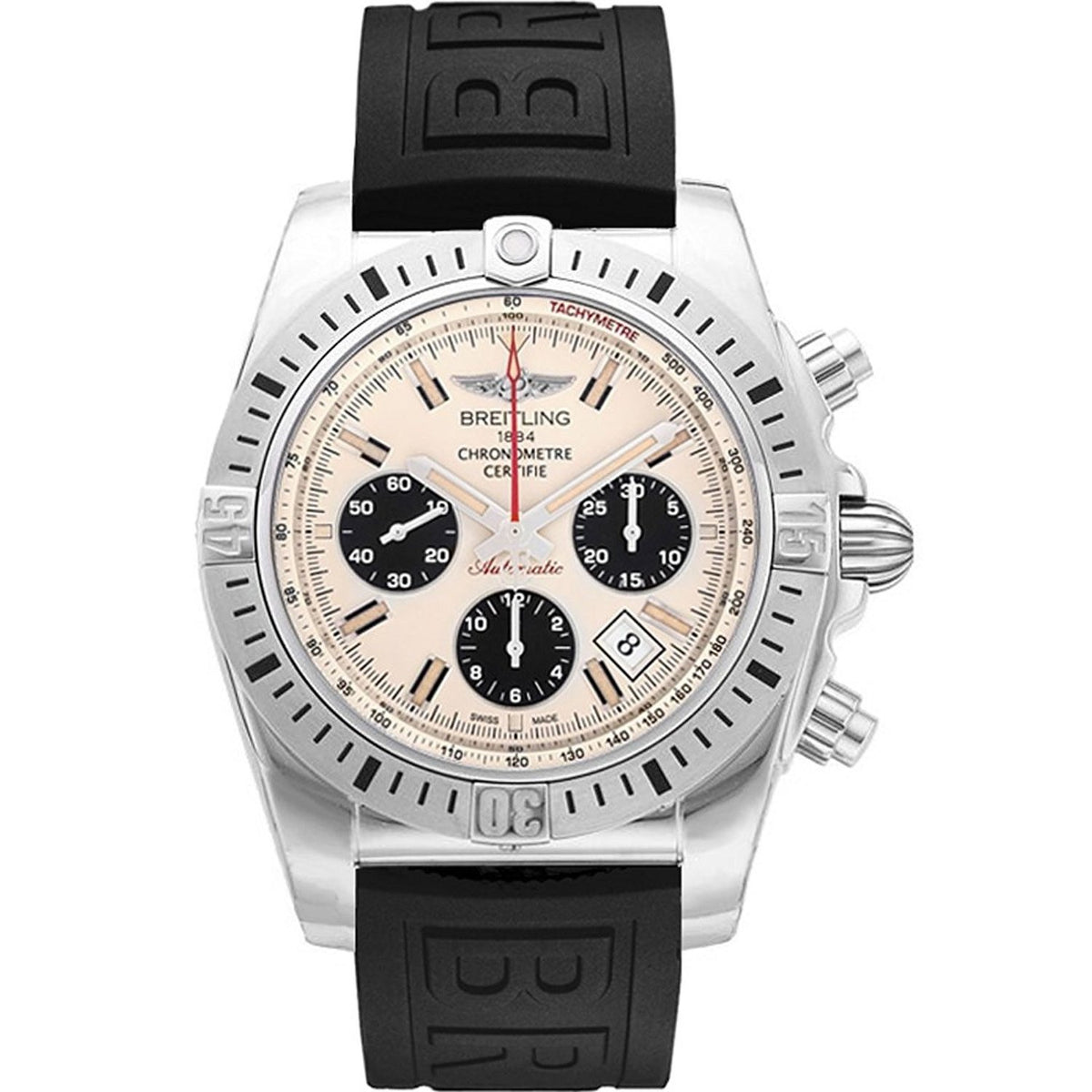 Breitling Men&#39;s AB01154G-G786-152S Chronomat 44 Chronograph Black Rubber Watch