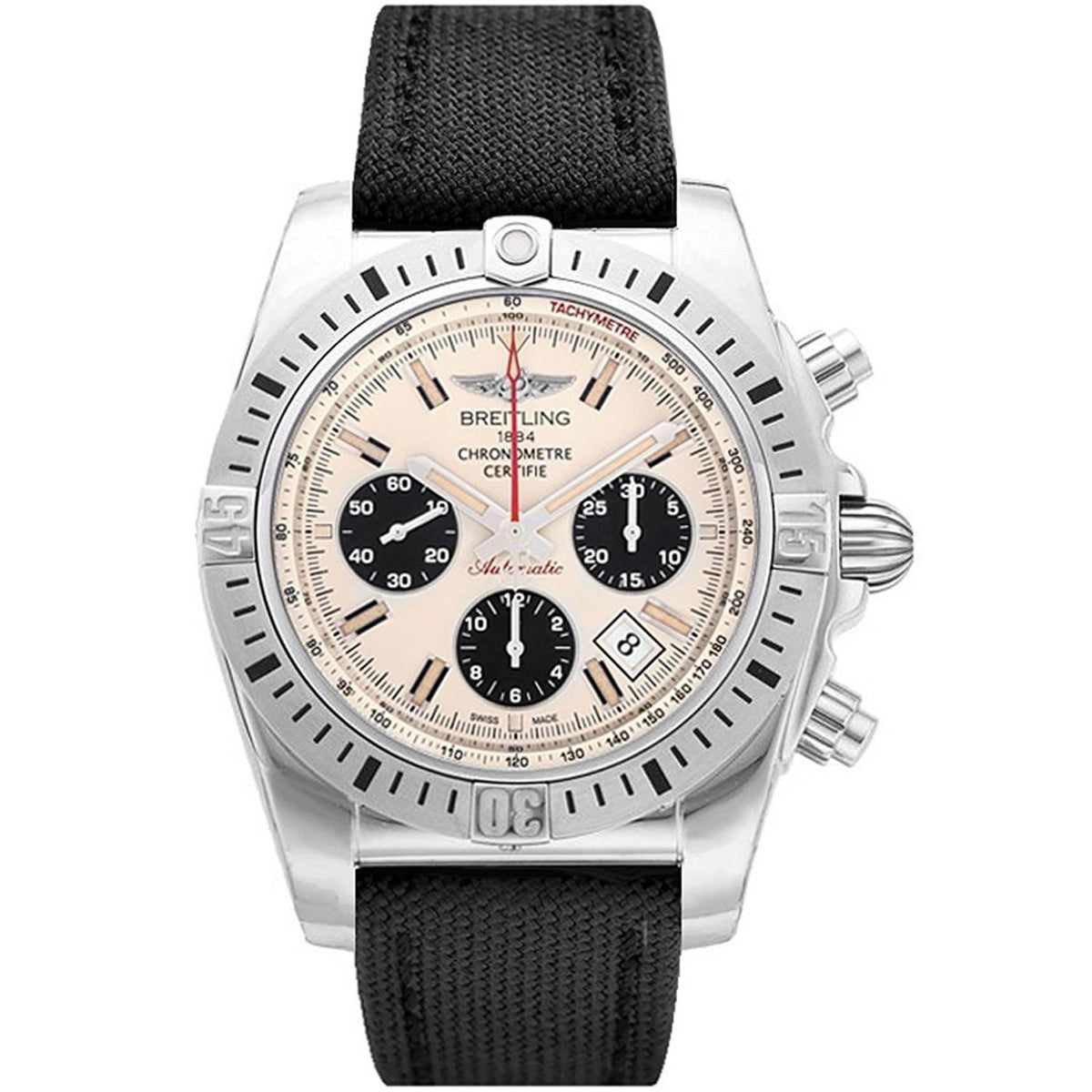 Breitling Men&#39;s AB01154G-G786MS Chronomat 44 Airborn Chronograph Automatic Black Canvas Watch