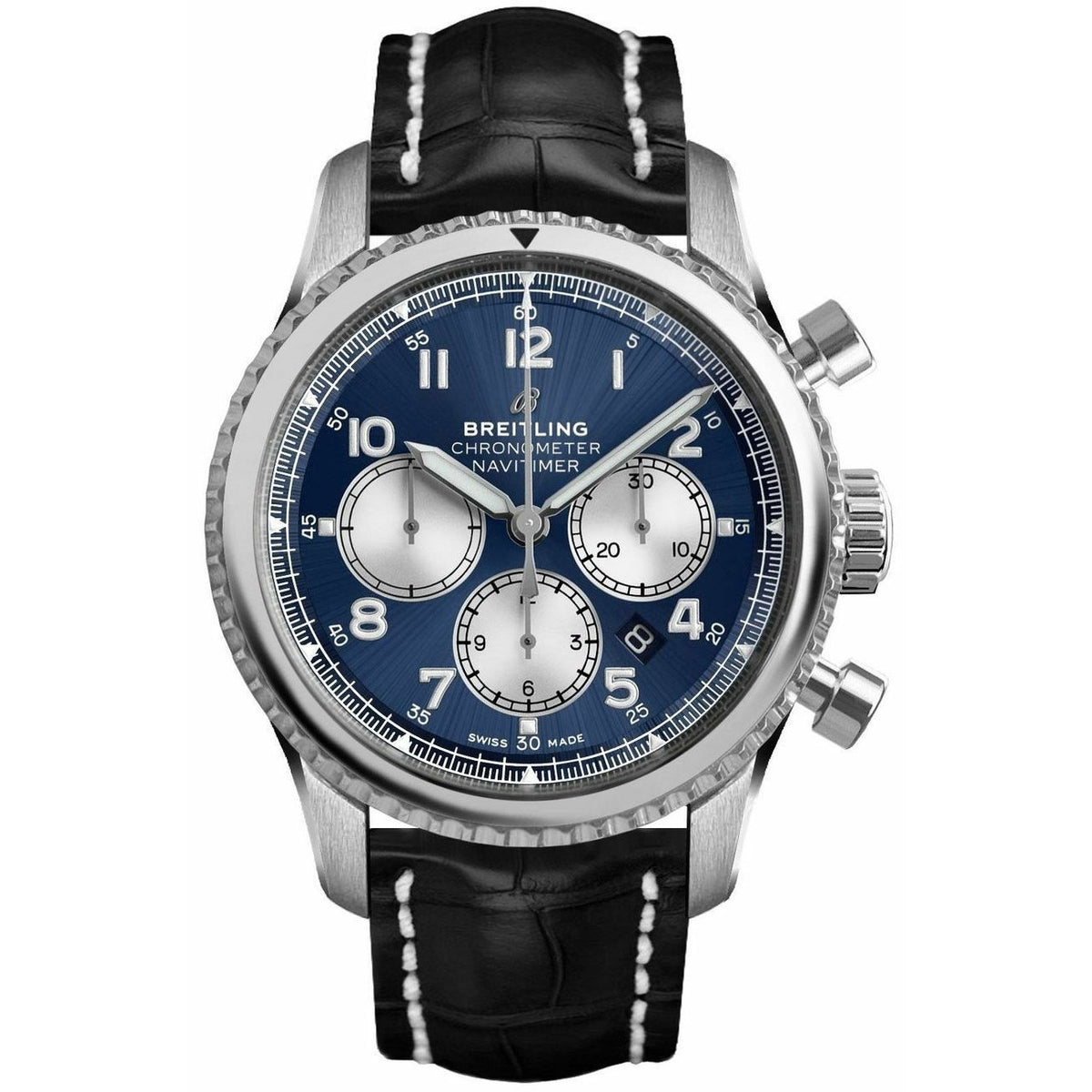 Breitling Men&#39;s AB011713-C999-1010P Navitimer 8 Chronograph Black Leather Watch