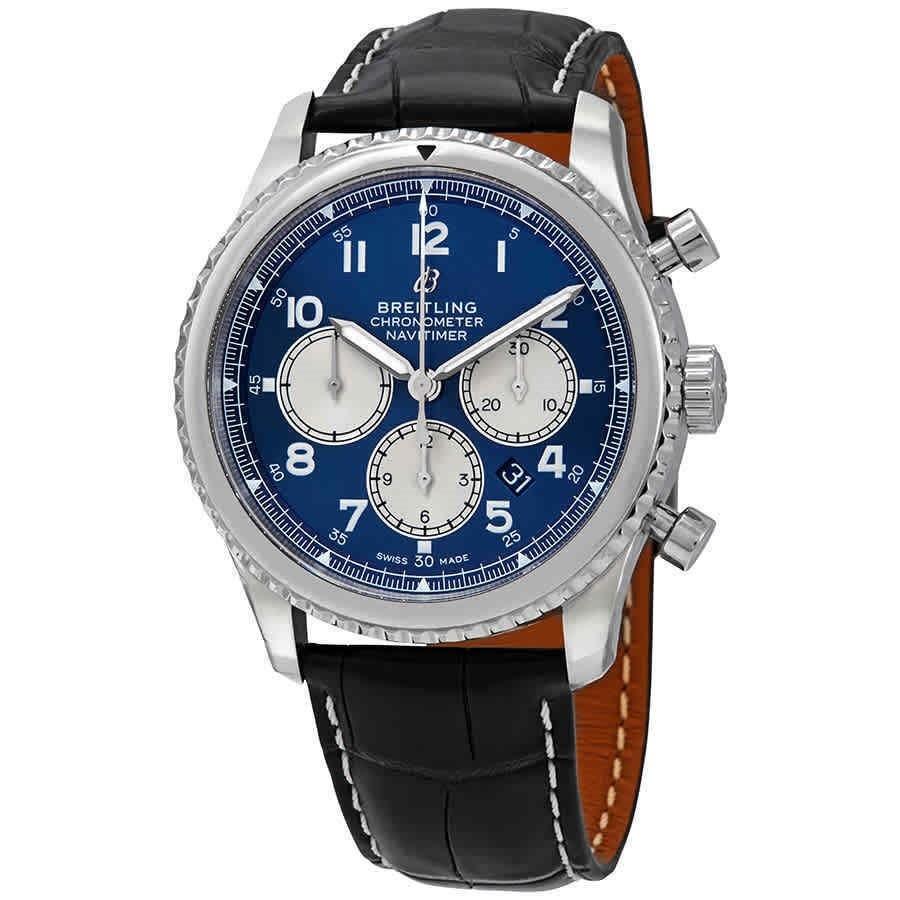 Breitling Men&#39;s AB0117131C1P1 Navitimer 8 Chronograph Black Leather Watch