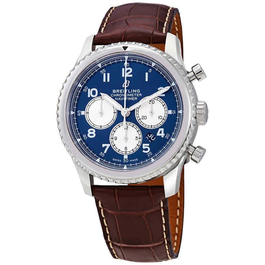 Breitling Men&#39;s AB0117131C1P2 Navitimer 8 Chronograph Brown Leather Watch