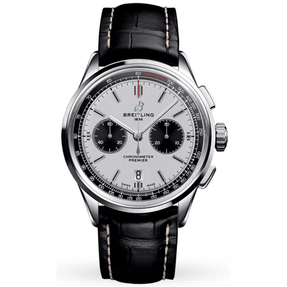 Breitling Men's AB011822-G843-1018P Premier Chronograph Black Leather Watch