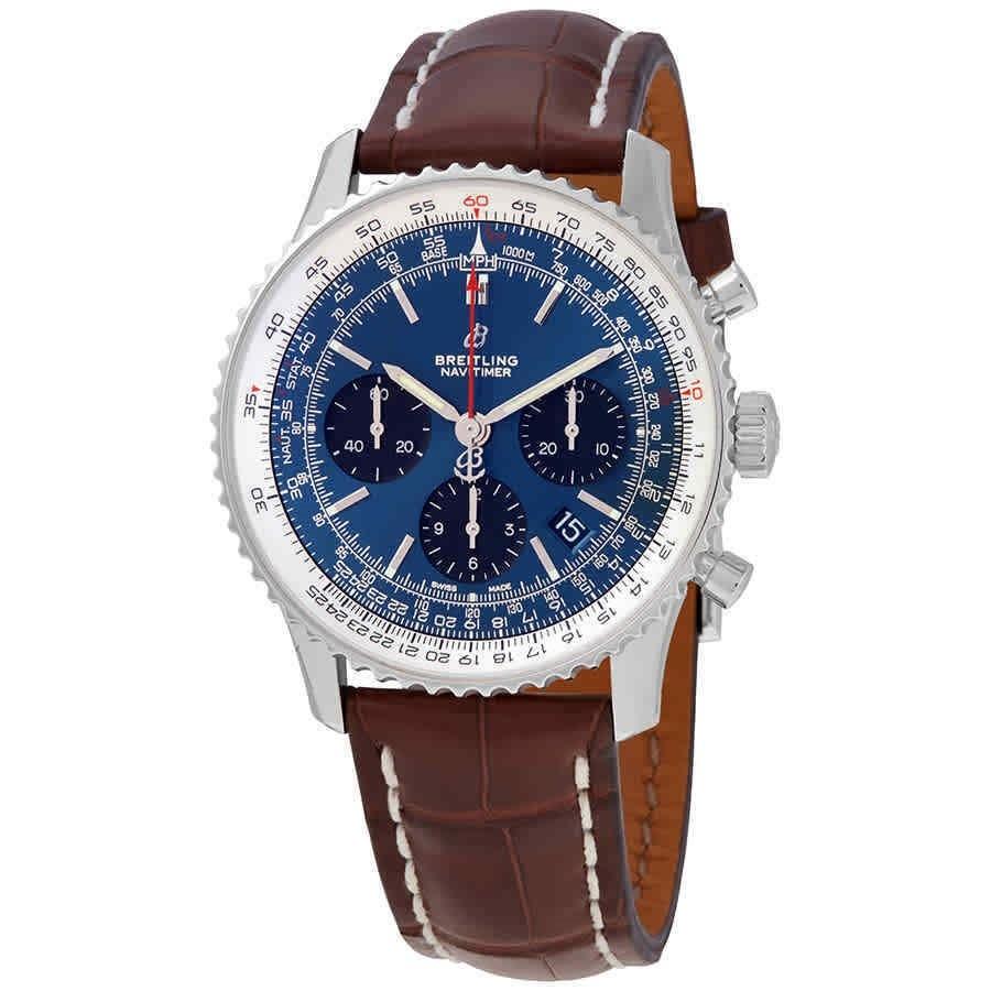 Breitling Men&#39;s AB0121211C1P2 Navitimer 1 Chronograph Brown Leather Watch