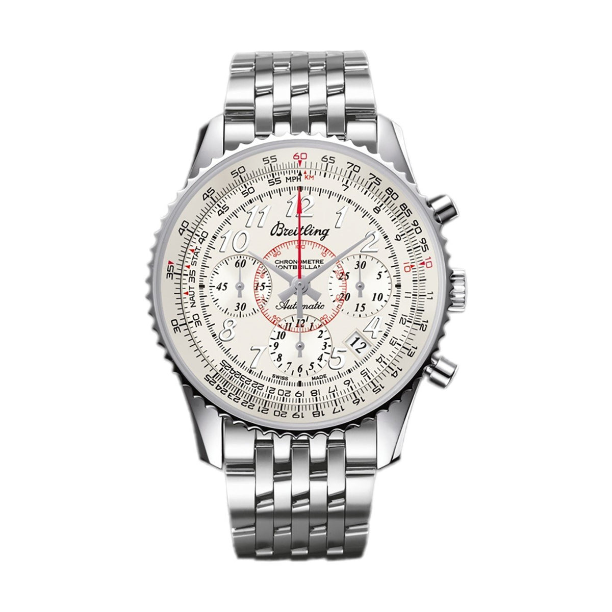 Breitling Men&#39;s AB013012-G735-448A Montbrillant 01 Chronograph Stainless Steel Watch